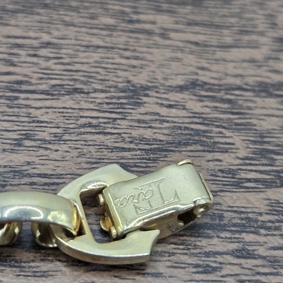 Vintage Signed TARA Choker Necklace GoldTone Rings Shape Chunky Retro 16” - Picture 5 of 11